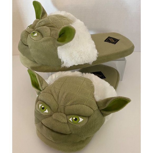 Star Wars 3D Yoda Plush Character Slippers Licensed Lucas Bioworld Slip-Ons‎ - Picture 1 of 13